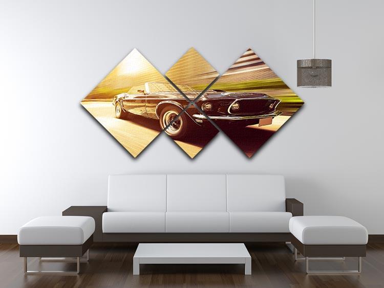 Vintage Car 4 Square Multi Panel Canvas  - Canvas Art Rocks - 3