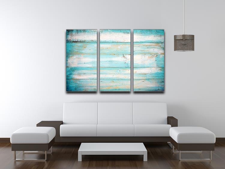 Vintage beach wood 3 Split Panel Canvas Print - Canvas Art Rocks - 3