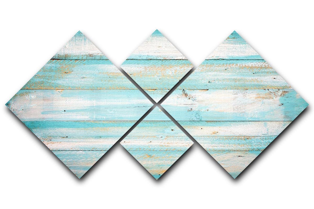 Vintage beach wood 4 Square Multi Panel Canvas  - Canvas Art Rocks - 1