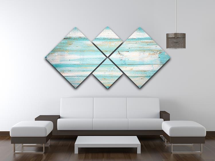 Vintage beach wood 4 Square Multi Panel Canvas  - Canvas Art Rocks - 3