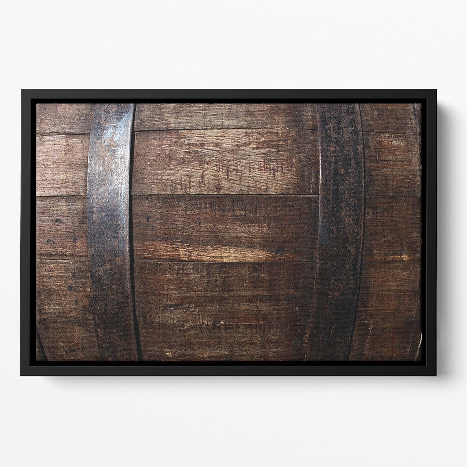 Vintage texture of oak barrel Floating Framed Canvas