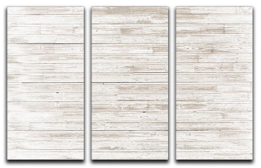 Vintage white wood 3 Split Panel Canvas Print - Canvas Art Rocks - 1