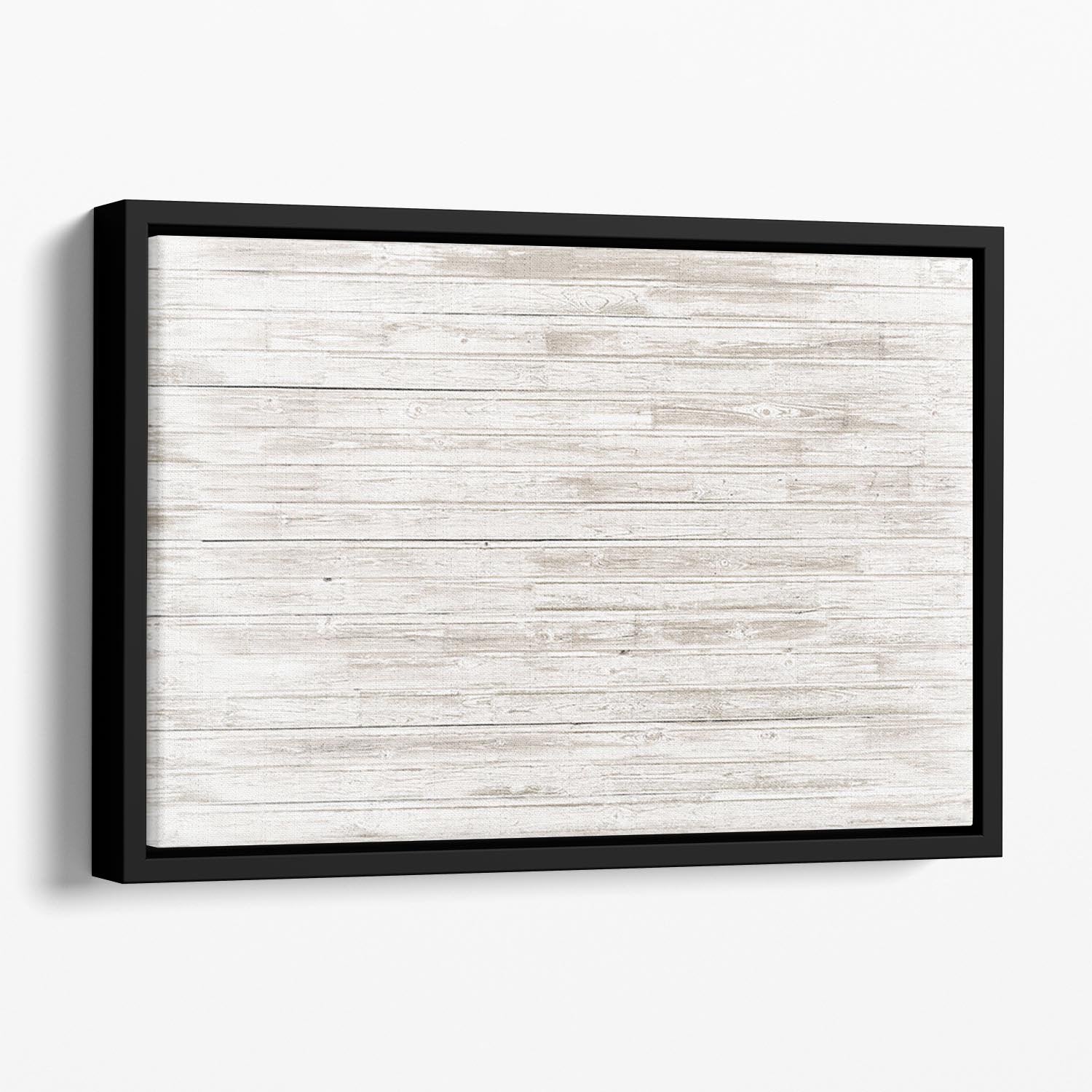 Vintage white wood Floating Framed Canvas - Canvas Art Rocks - 1
