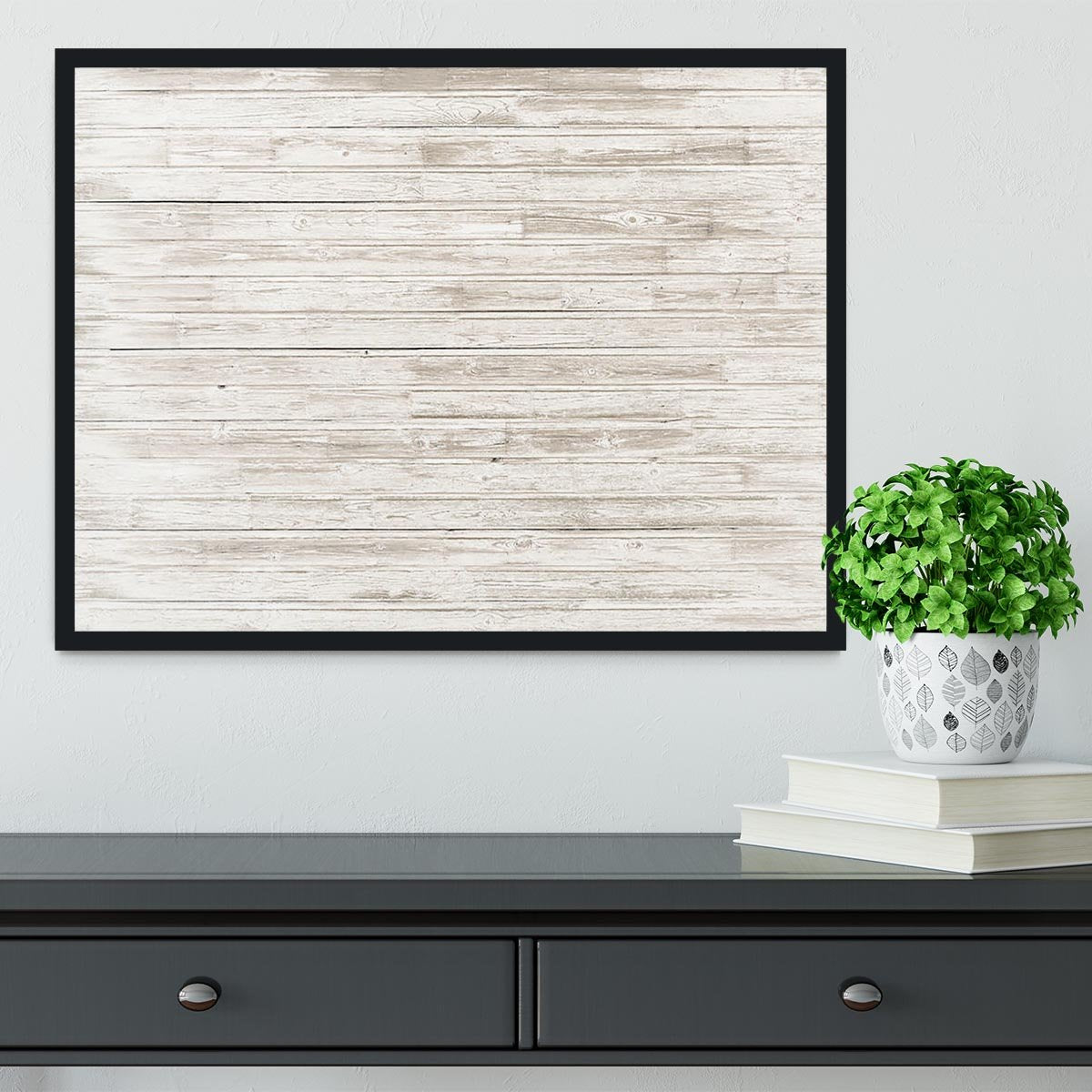 Vintage white wood Framed Print - Canvas Art Rocks - 2
