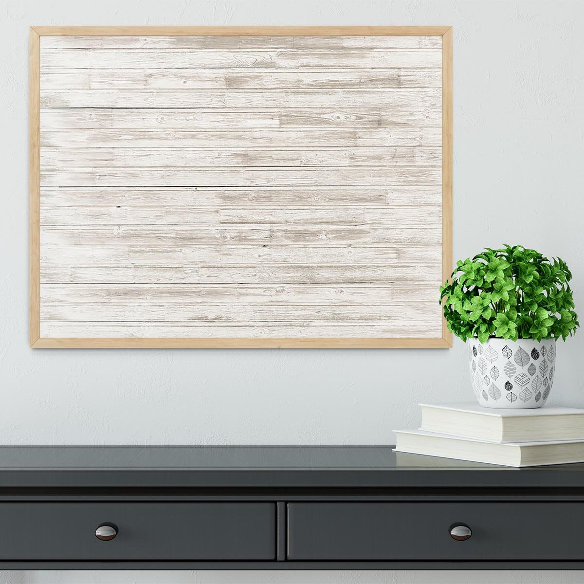 Vintage white wood Framed Print - Canvas Art Rocks - 4