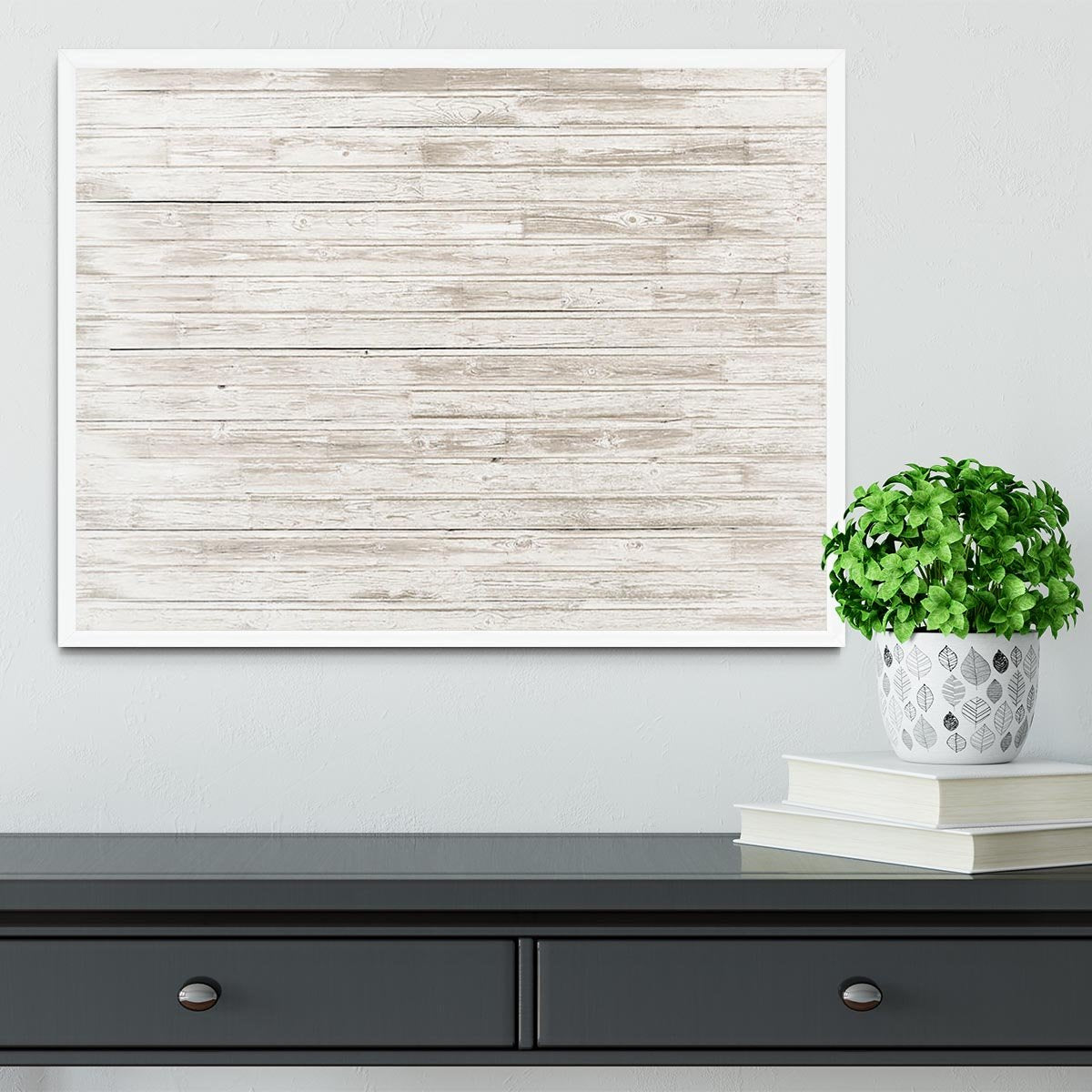 Vintage white wood Framed Print - Canvas Art Rocks -6
