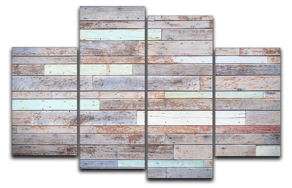 Vintage wooden wall 4 Split Panel Canvas - Canvas Art Rocks - 1