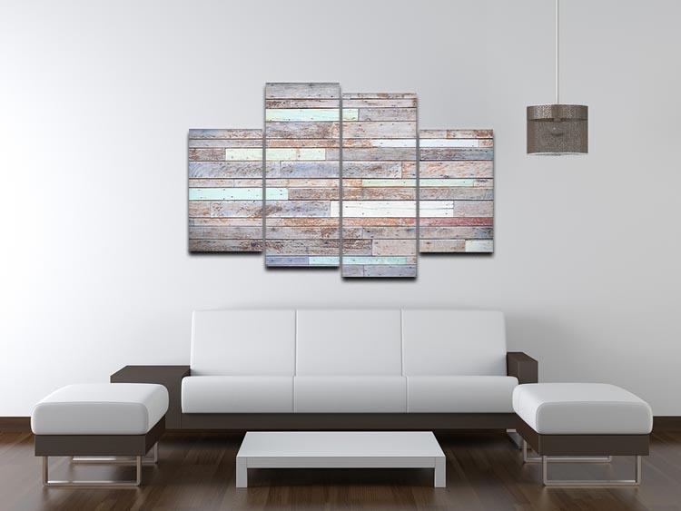 Vintage wooden wall 4 Split Panel Canvas - Canvas Art Rocks - 3
