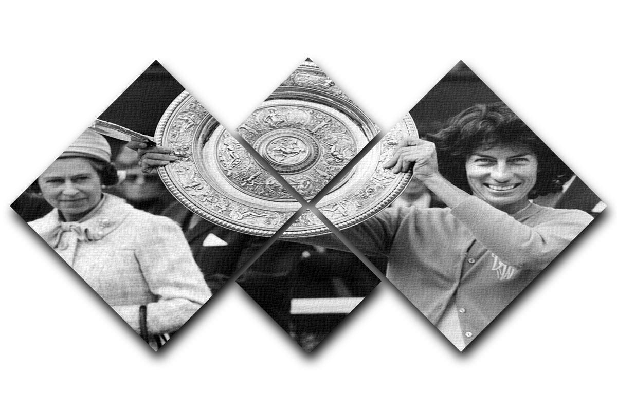 Virginia Wade tennis player 4 Square Multi Panel Canvas  - Canvas Art Rocks - 1
