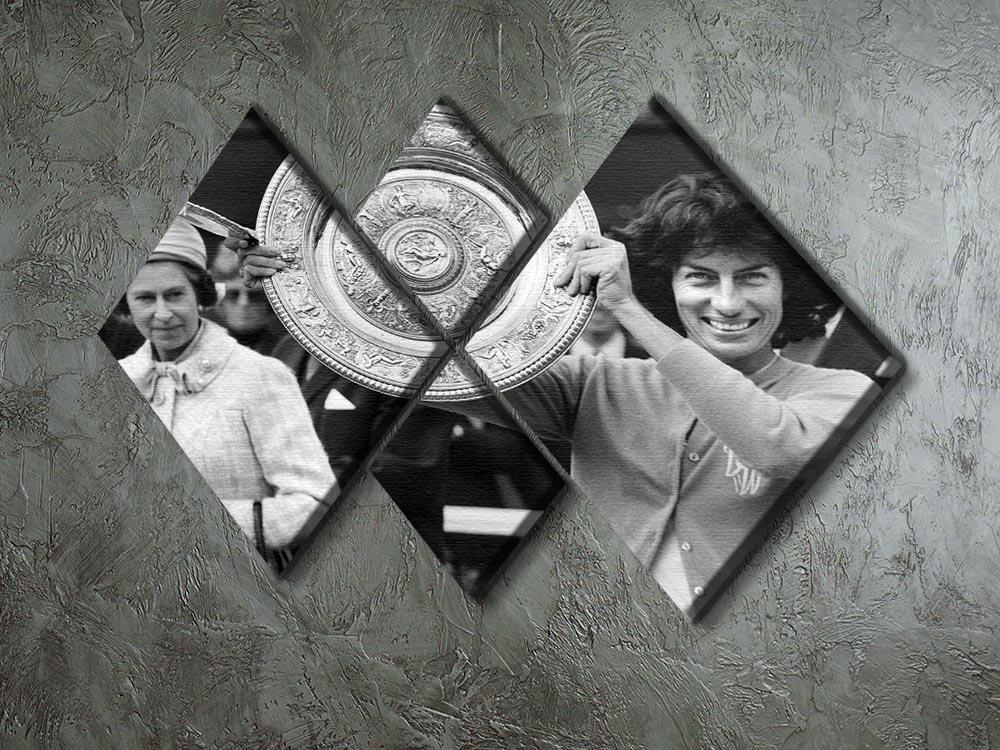 Virginia Wade tennis player 4 Square Multi Panel Canvas - Canvas Art Rocks - 2