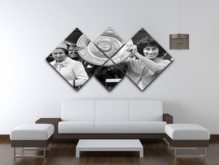 Virginia Wade tennis player 4 Square Multi Panel Canvas - Canvas Art Rocks - 3