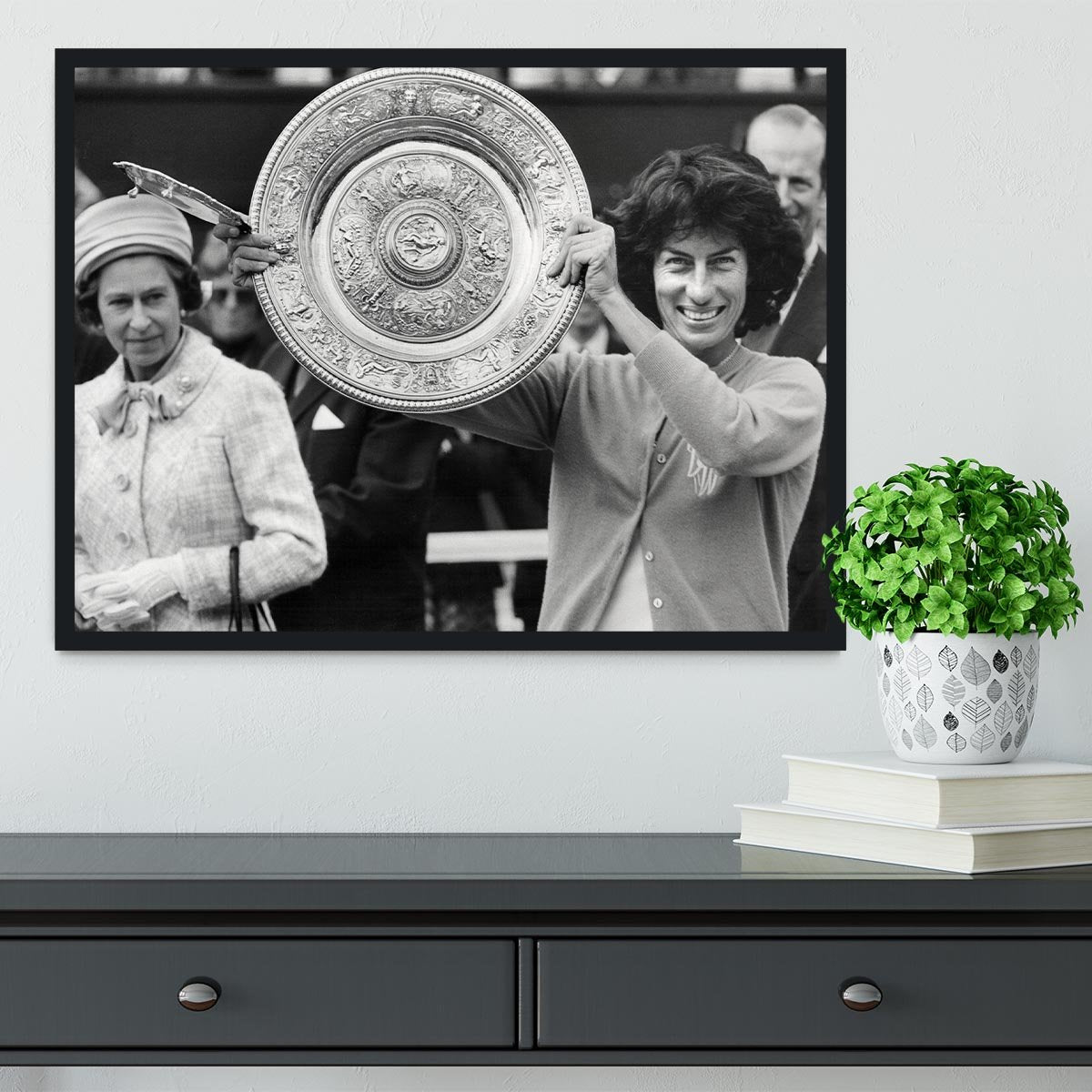 Virginia Wade tennis player Framed Print - Canvas Art Rocks - 2