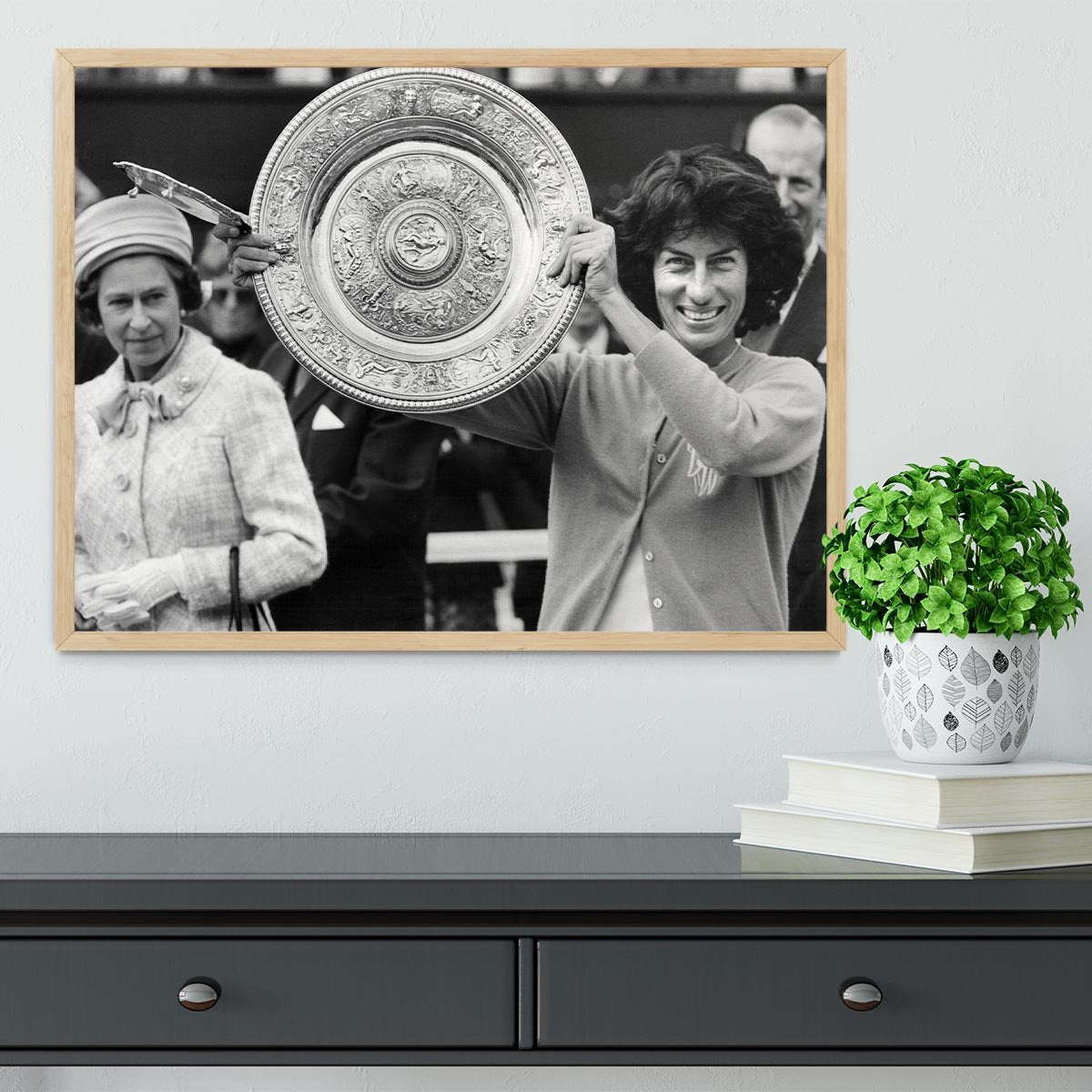 Virginia Wade tennis player Framed Print - Canvas Art Rocks - 4
