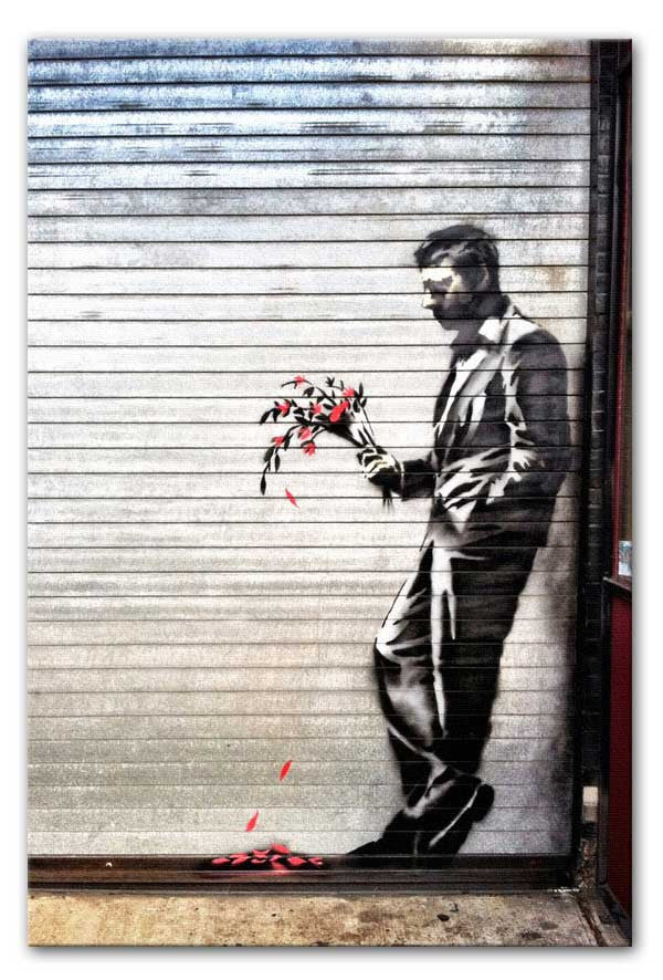 Banksy Waiting in Vain Print - Canvas Art Rocks - 1