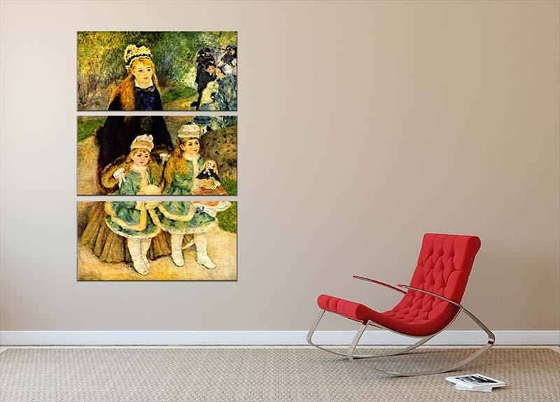 Walk by Renoir 3 Split Panel Canvas Print - Canvas Art Rocks - 2