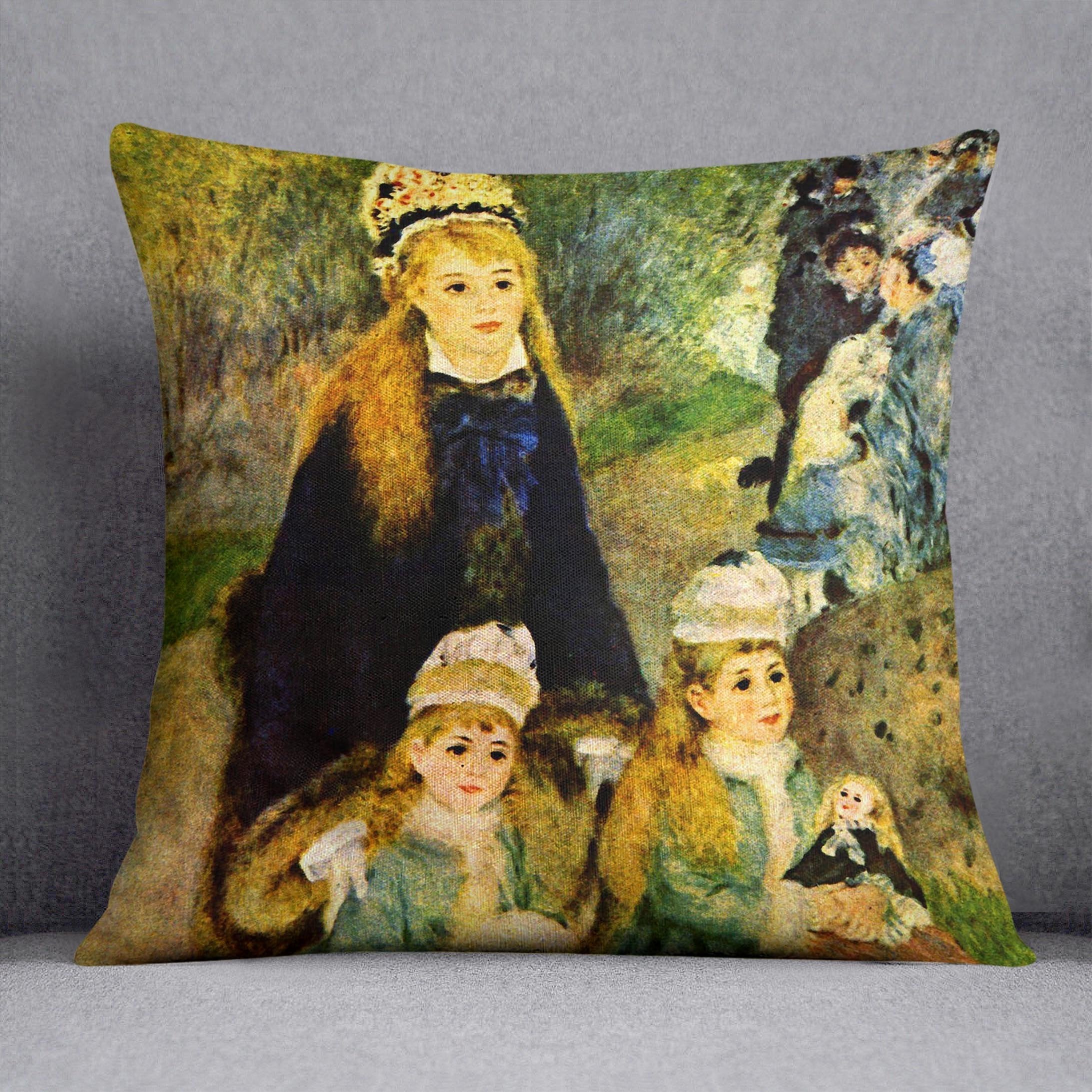 Walk by Renoir Throw Pillow