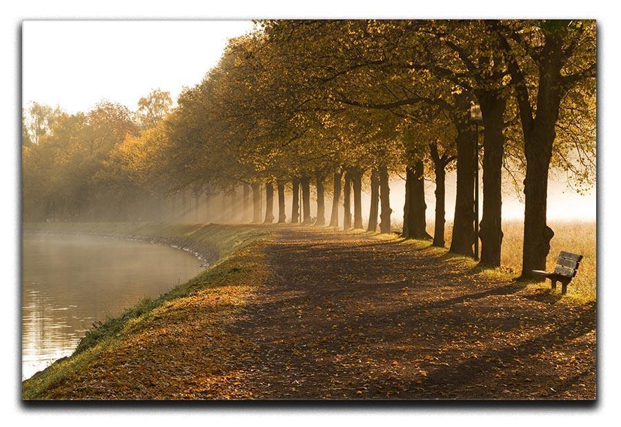 Walkway at the canal in morning Canvas Print or Poster  - Canvas Art Rocks - 1