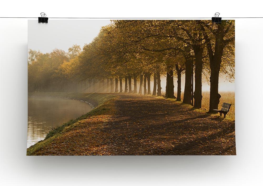 Walkway at the canal in morning Canvas Print or Poster - Canvas Art Rocks - 2