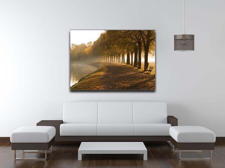 Walkway at the canal in morning Canvas Print or Poster - Canvas Art Rocks - 4