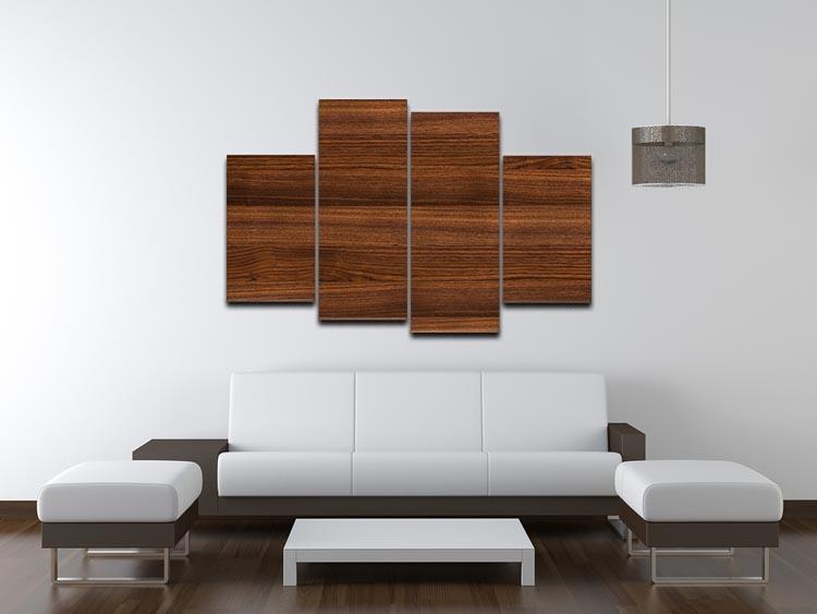 Walnut wood decorative 4 Split Panel Canvas - Canvas Art Rocks - 3