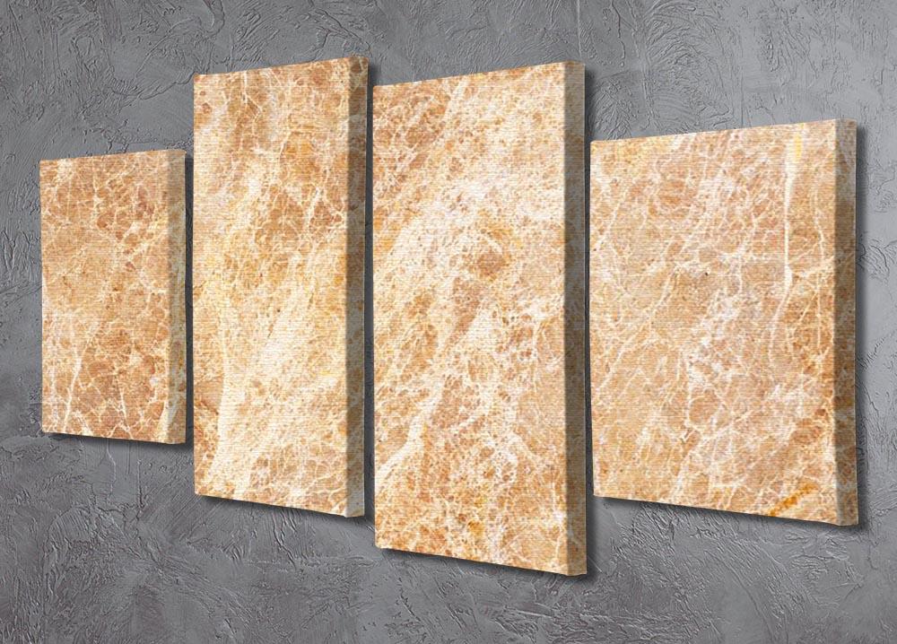 Warm colored natural marble 4 Split Panel Canvas - Canvas Art Rocks - 2