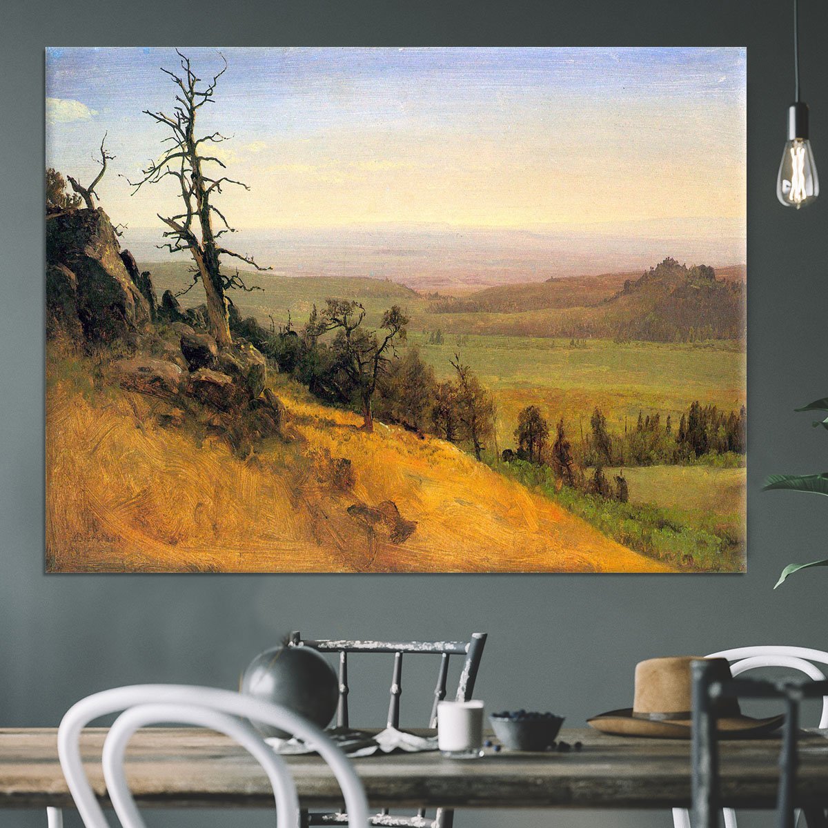 Wasatch Mountains Nebraska by Bierstadt Canvas Print or Poster