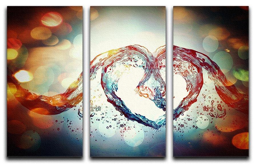Water Heart 3 Split Panel Canvas Print - Canvas Art Rocks - 1