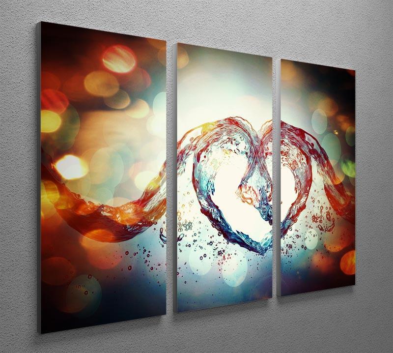 Water Heart 3 Split Panel Canvas Print - Canvas Art Rocks - 2