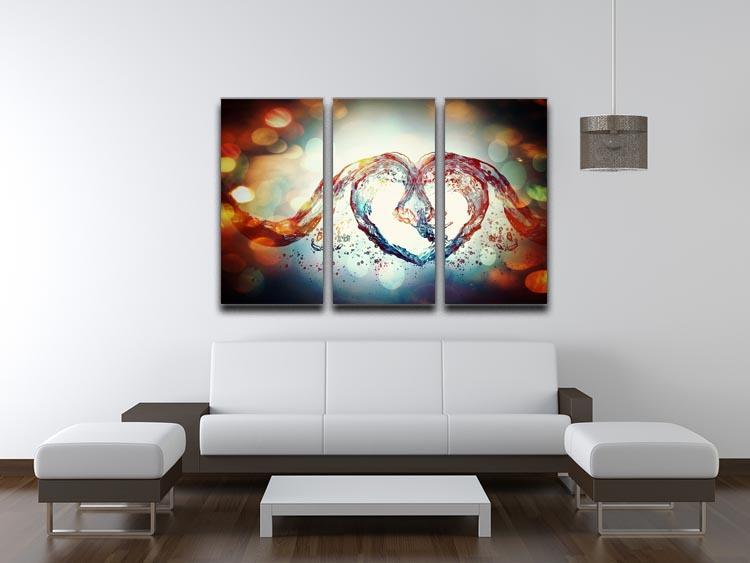 Water Heart 3 Split Panel Canvas Print - Canvas Art Rocks - 3