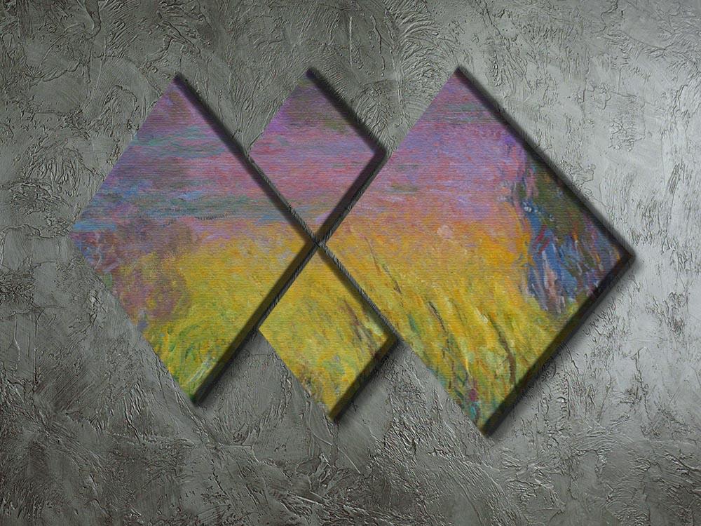 Water Lillies 12 by Monet 4 Square Multi Panel Canvas - Canvas Art Rocks - 2