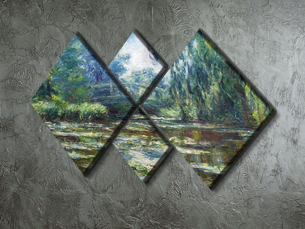 Water Lillies in Monets Garden by Monet 4 Square Multi Panel Canvas - Canvas Art Rocks - 2