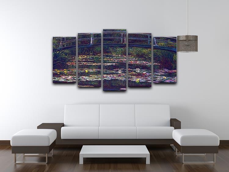 Water Lily Pond 5 by Monet 5 Split Panel Canvas - Canvas Art Rocks - 3
