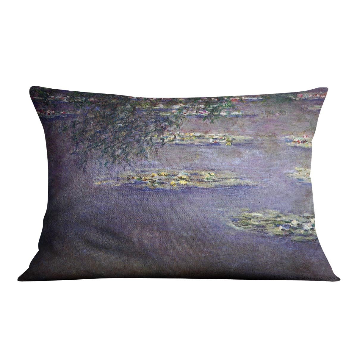 Water lilies water landscape 1 by Monet Throw Pillow