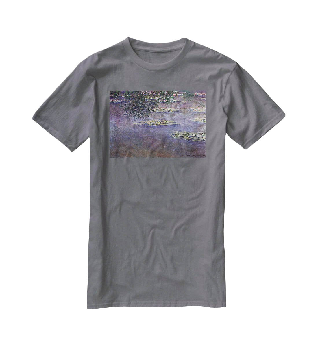Water lilies water landscape 1 by Monet T-Shirt - Canvas Art Rocks - 3