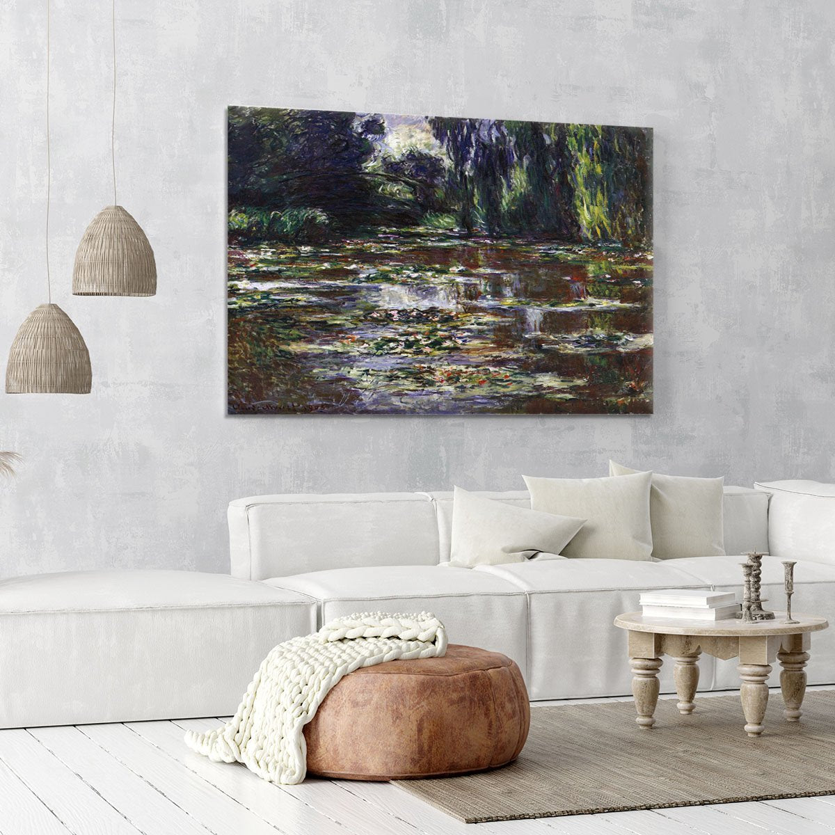Water lilies water landscape 3 by Monet Canvas Print or Poster