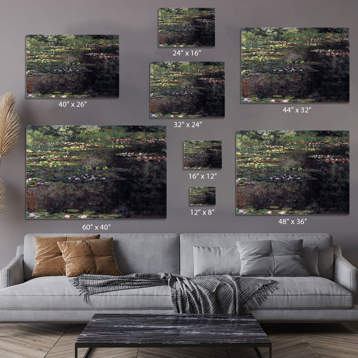 Water lilies water landscape 5 by Monet Canvas Print or Poster