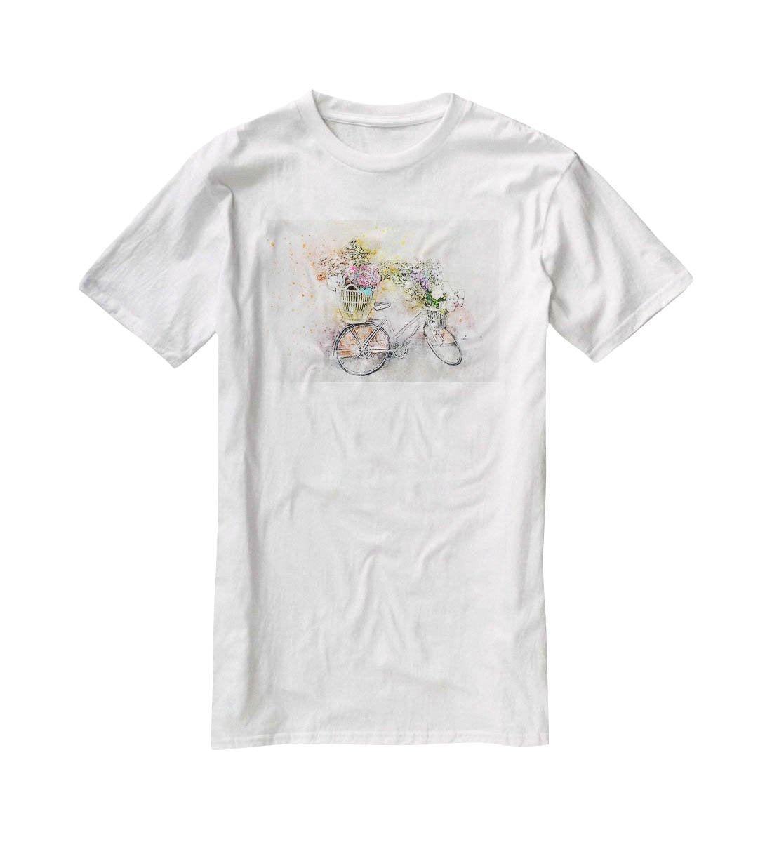 Watercolour Bike T-Shirt - Canvas Art Rocks - 5