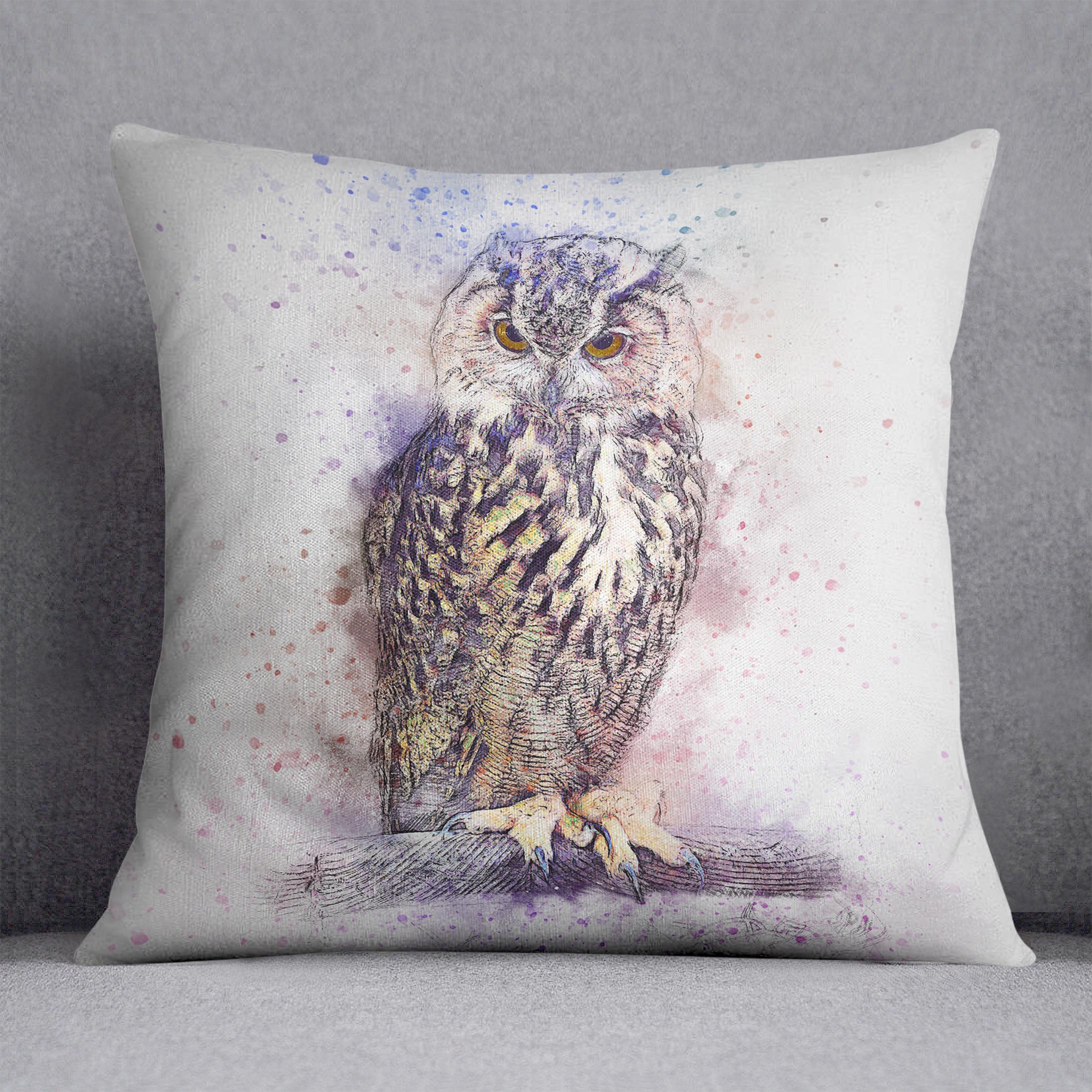 Watercolour Owl Cushion