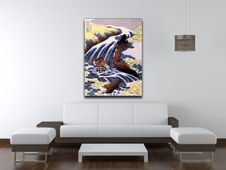 Waterfall and horse washing by Hokusai Canvas Print or Poster - Canvas Art Rocks - 4
