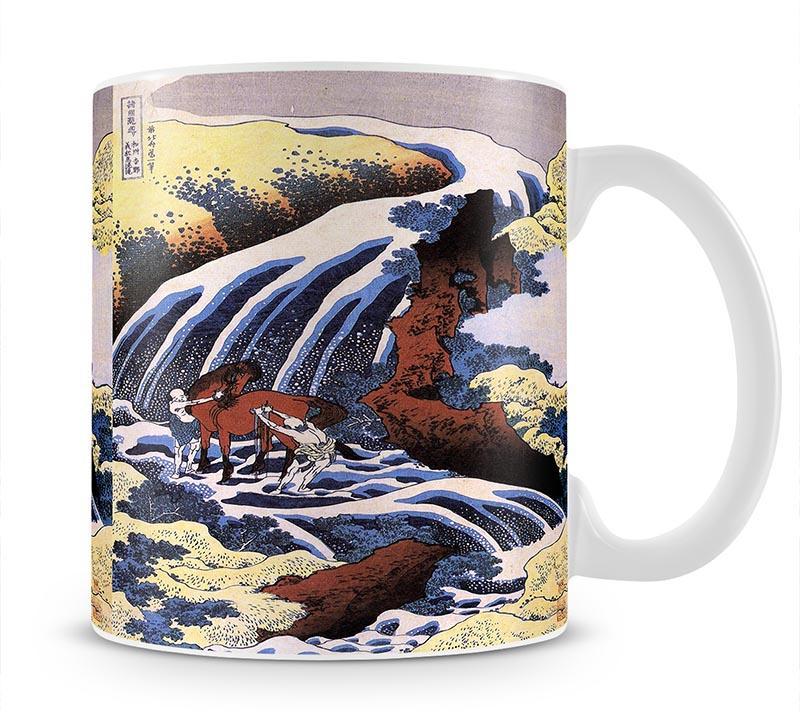 Waterfall and horse washing by Hokusai Mug - Canvas Art Rocks - 1