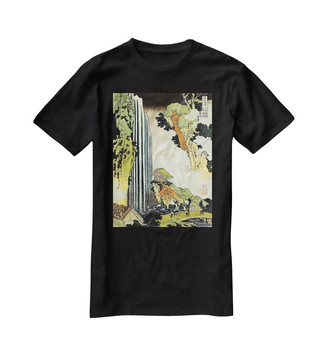 Waterfall by Hokusai T-Shirt - Canvas Art Rocks - 1