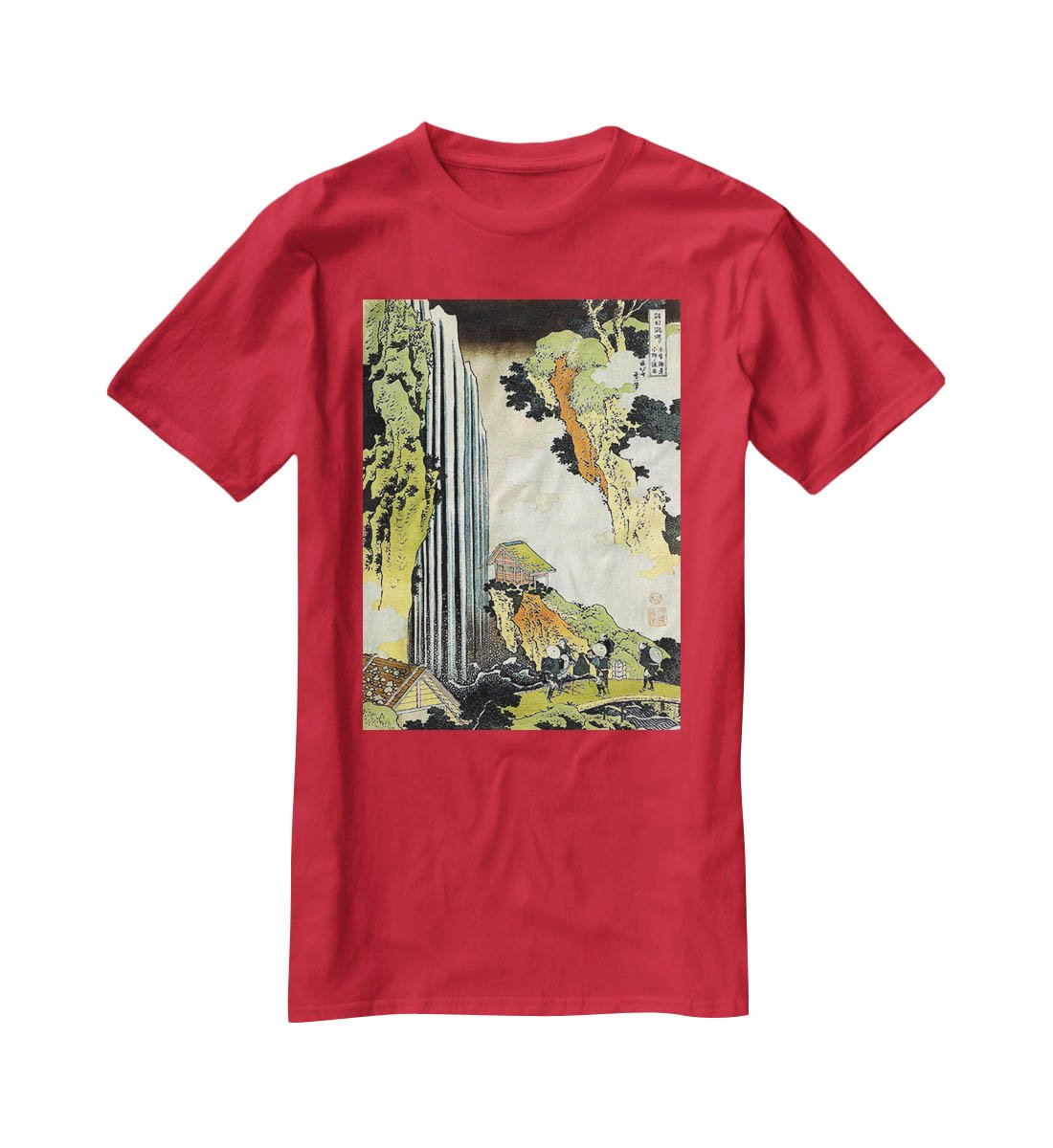 Waterfall by Hokusai T-Shirt - Canvas Art Rocks - 4