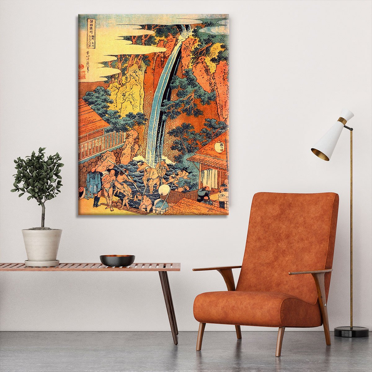Waterfalls in all provinces 2 by Hokusai Canvas Print or Poster