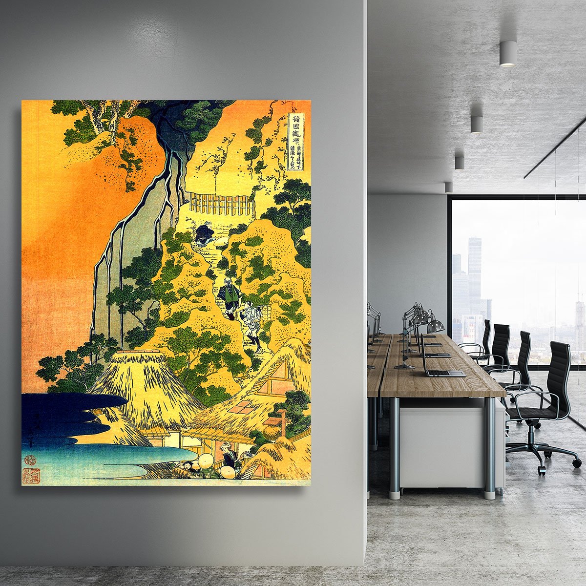 Waterfalls in all provinces by Hokusai Canvas Print or Poster