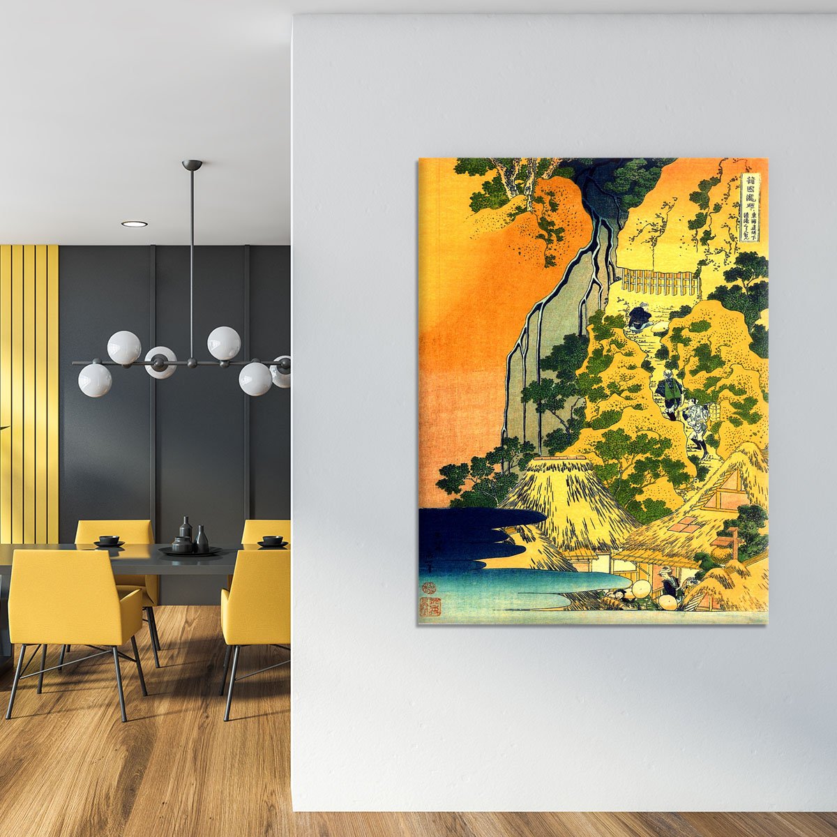 Waterfalls in all provinces by Hokusai Canvas Print or Poster