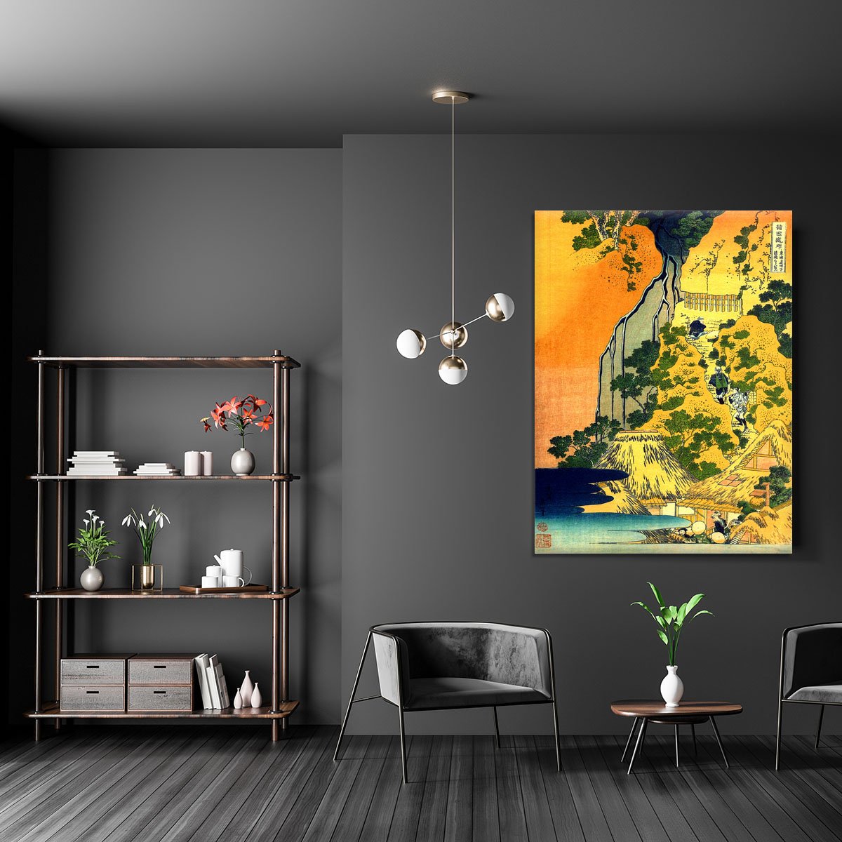 Waterfalls in all provinces by Hokusai Canvas Print or Poster
