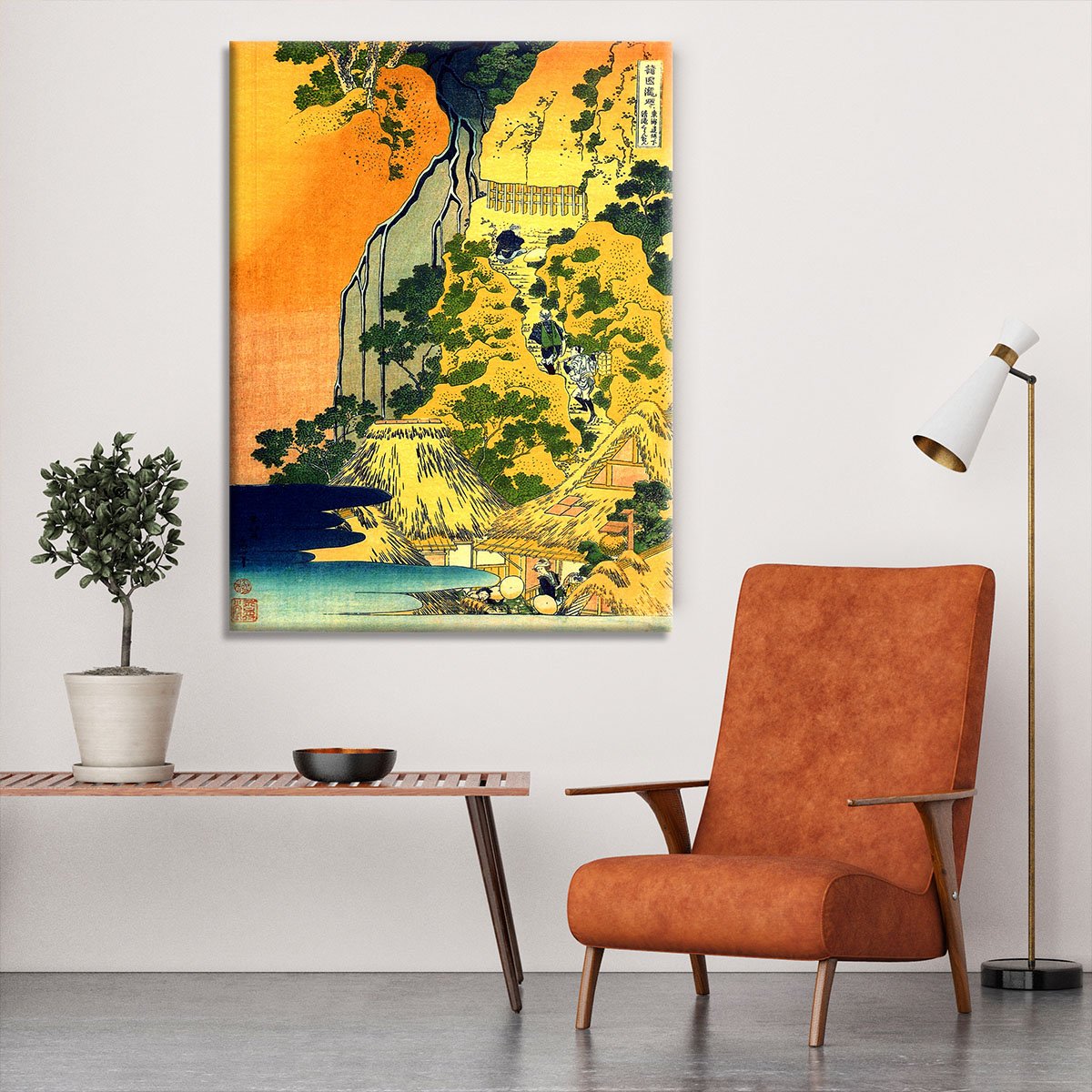 Waterfalls in all provinces by Hokusai Canvas Print or Poster