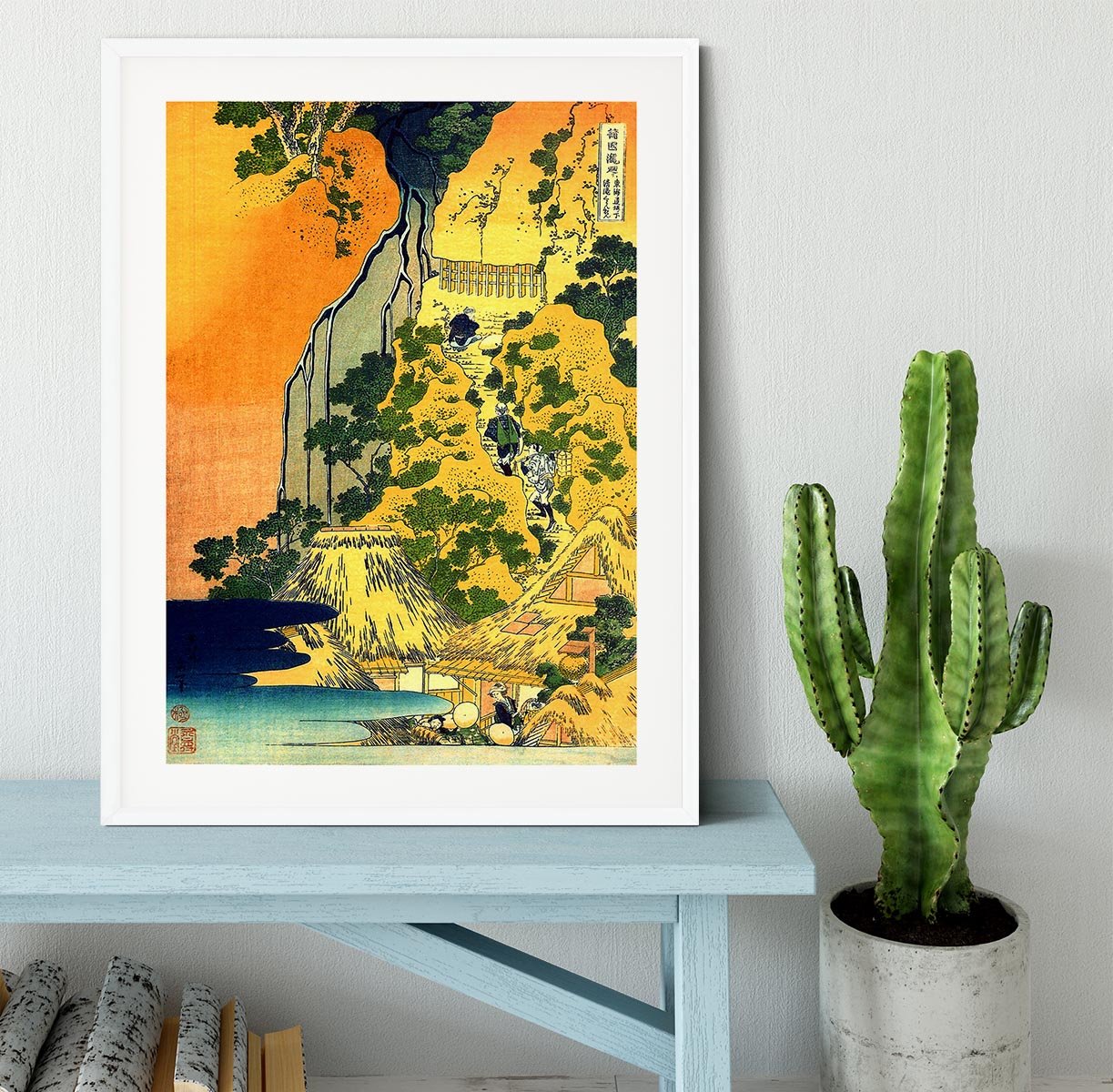 Waterfalls in all provinces by Hokusai Framed Print - Canvas Art Rocks - 5