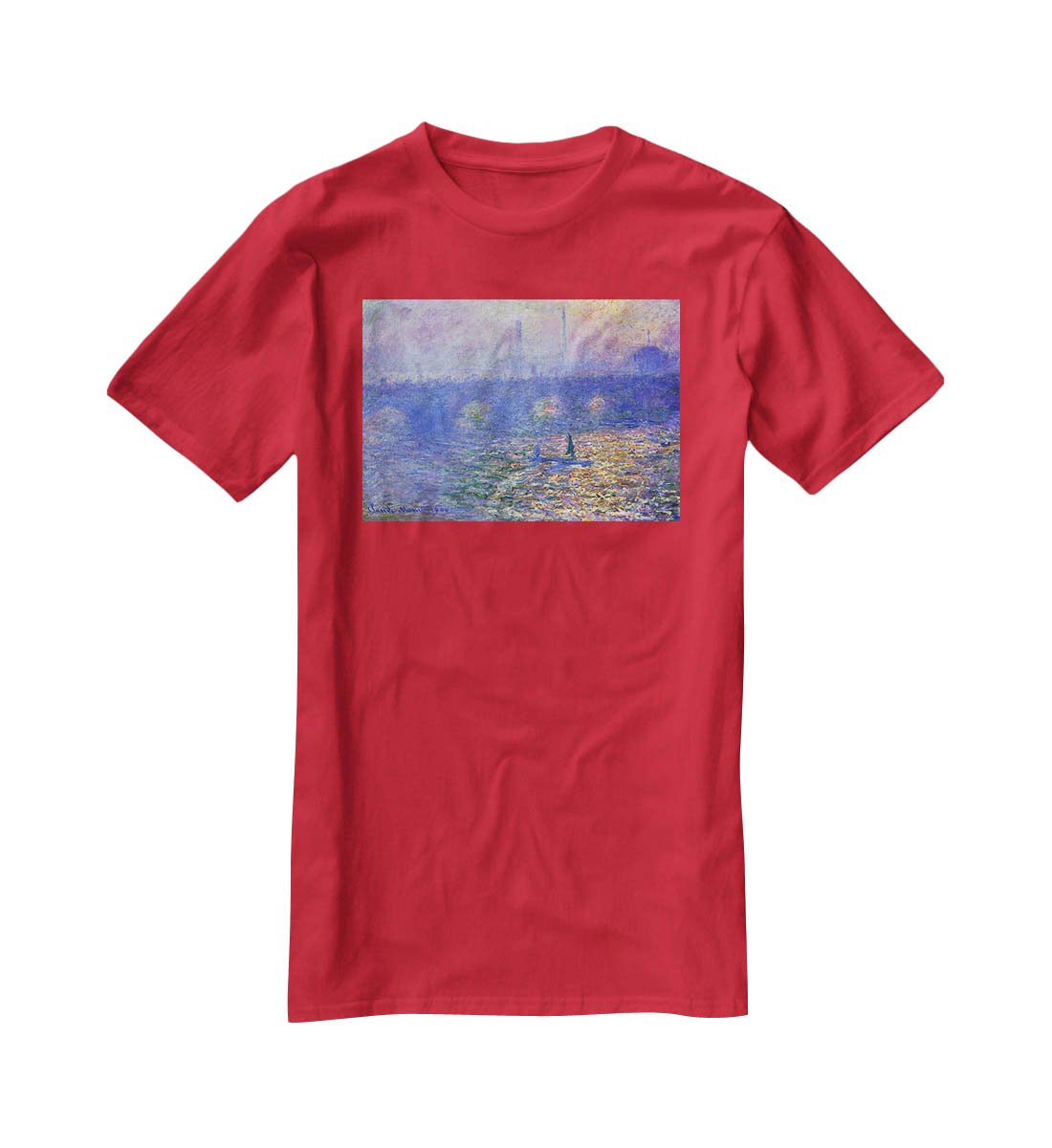 Waterloo Bridge by Monet T-Shirt - Canvas Art Rocks - 4