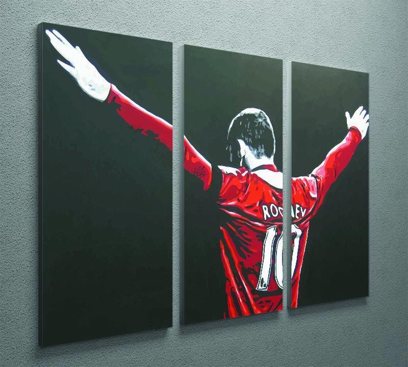 Wayne Rooney 3 Split Panel Canvas Print - Canvas Art Rocks - 2